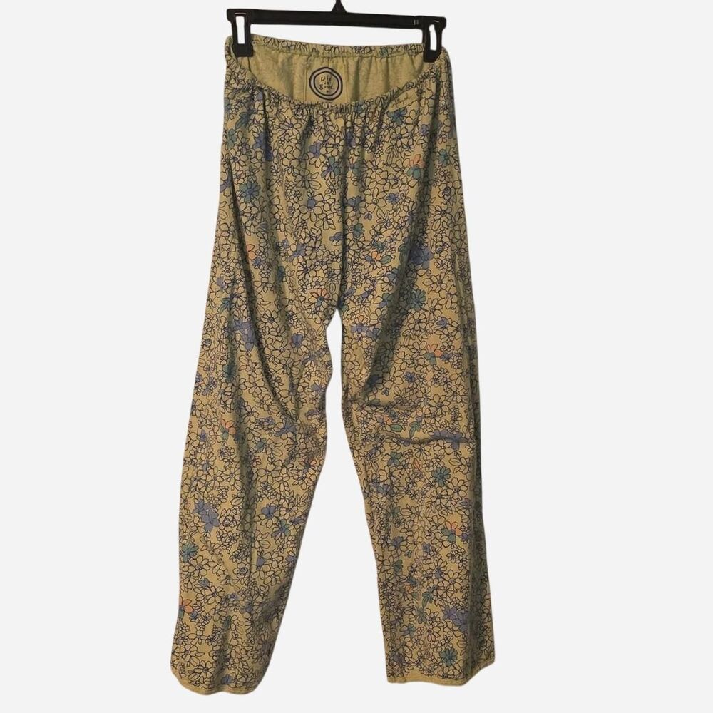 Life is Good Women’s Size M Yellow Floral Sleep Pants